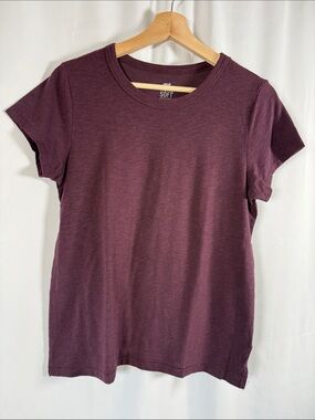 aerie Short-Sleeve Crewneck Tee in Plum